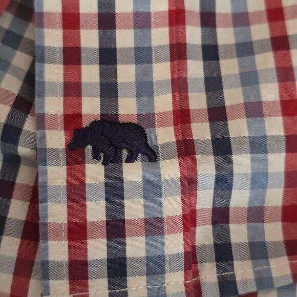 Onward Reserve Shirt Mens Large Red Blue Plaid Classic Fit Non Iron Cotton - Picture 6 of 16